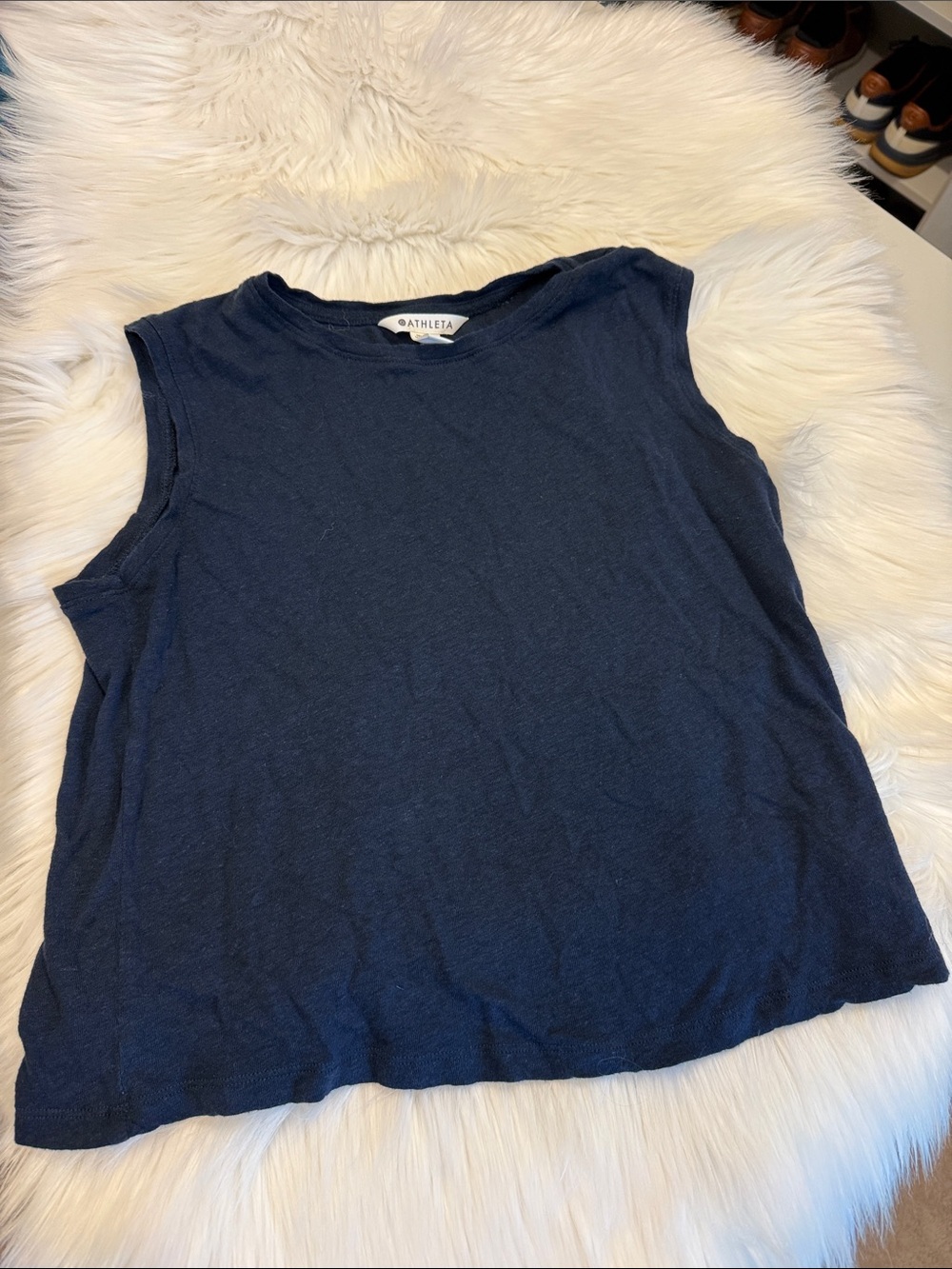 Athleta Navy Gateway Muscle Tank S